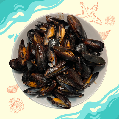 Pacific Gold 智利原隻急凍藍青口<BR> <BR> Pacific Gold Chile Mussels Whole Shell